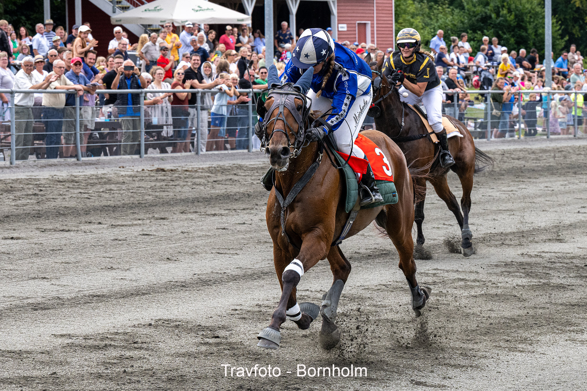 Lluc Boko med Michala Haagensen 17 august 2024 Fotograf Torben Ager Travfoto Bornholm TKA 7543