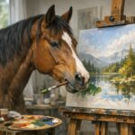 Hest som kunstmaler Malerhest1